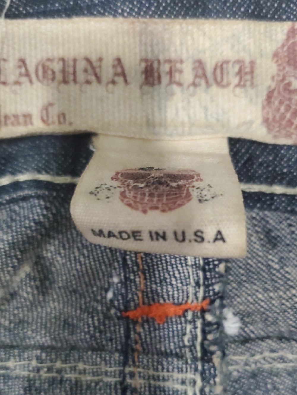 Y2k Laguna B Men's Straight leg  Jeans with Yellow Large Pocket  Detail - Picture 10 of 16